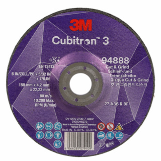 3M™ Cubitron™ 3 Cut and Grind Schruppscheibe T27